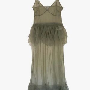 NEW Urban Outfitters Olive Green Sheer Dress